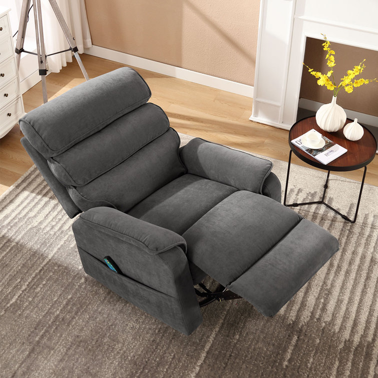 Wide swivel rocker recliner chair with massager and heat incomplete